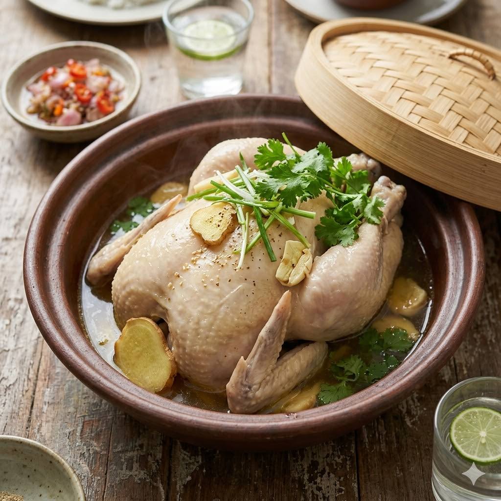 Ayam Tim Original 1 Ekor dengan lalap dan sambal